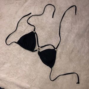Black tie bikini top